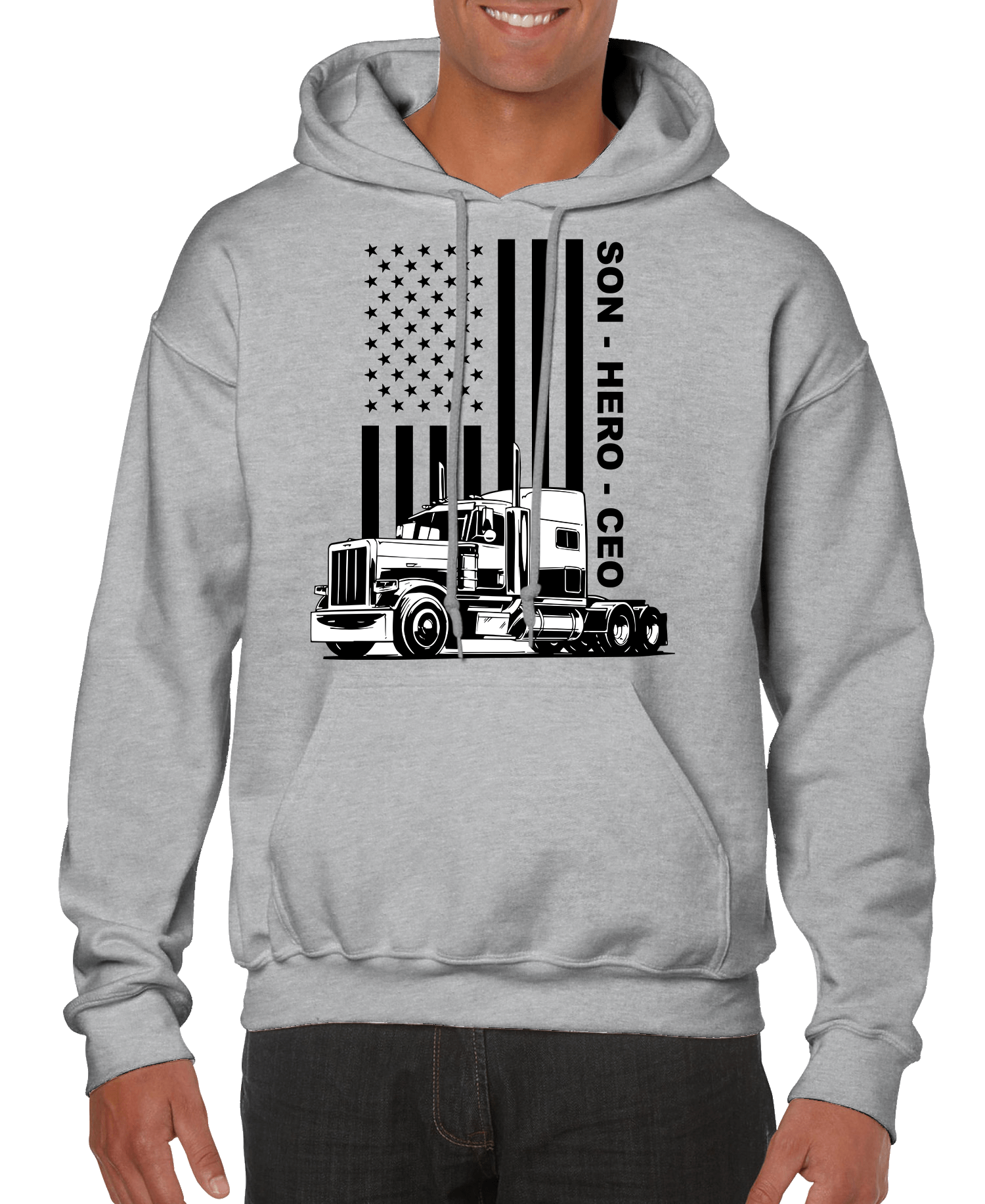 USA Trucker, Son, Hero, CEO Men’s Hoodie