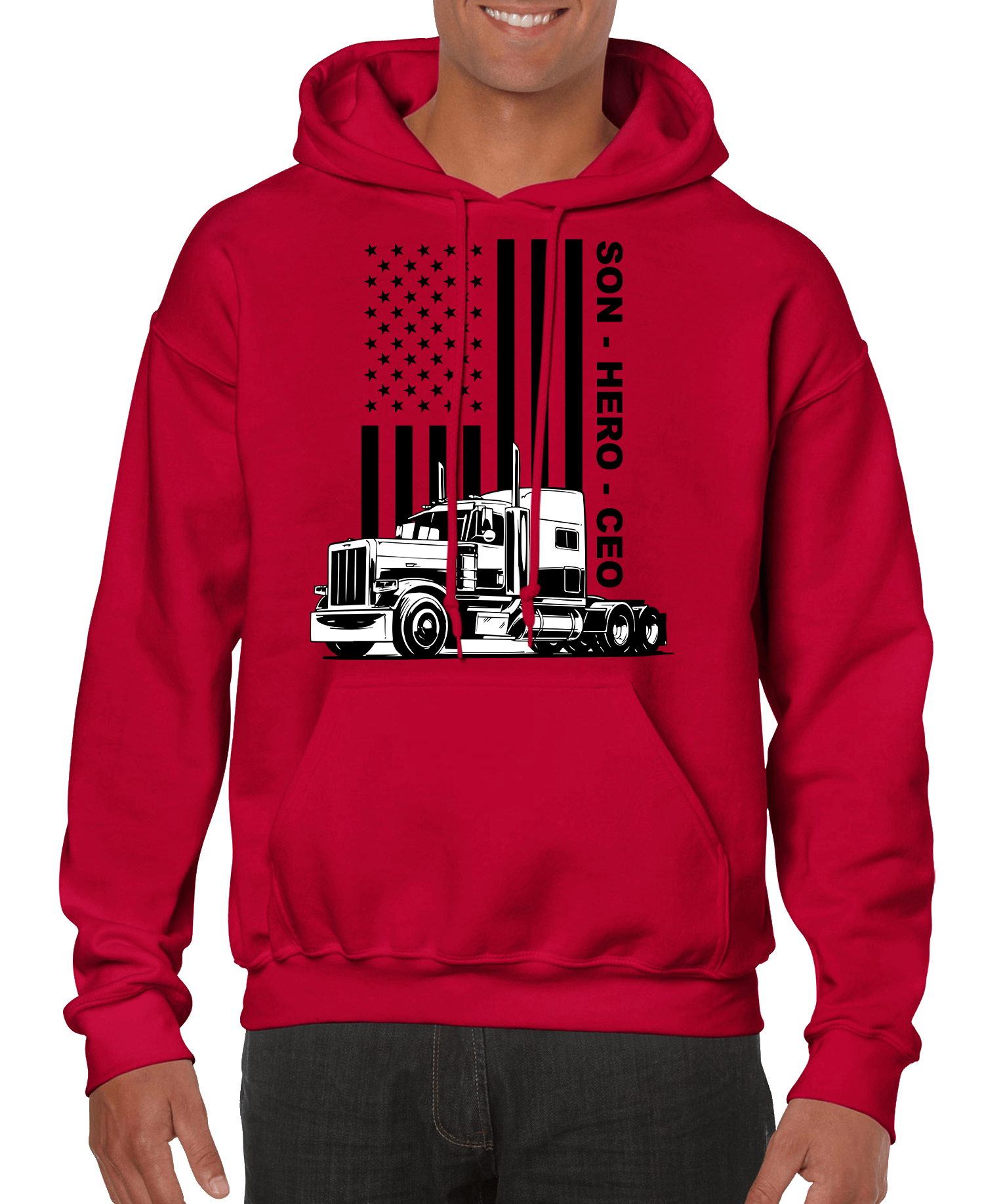 USA Trucker, Son, Hero, CEO Men’s Hoodie