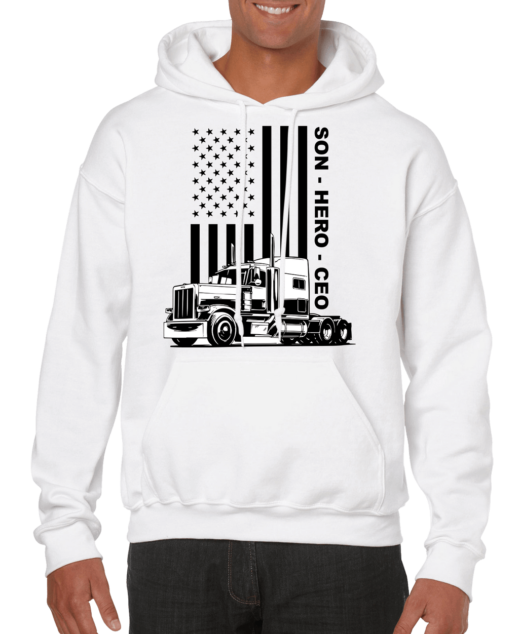 USA Trucker, Son, Hero, CEO Men’s Hoodie